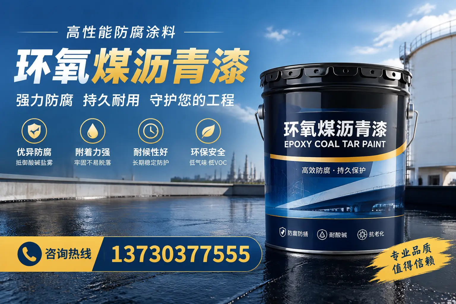 环氧煤沥青漆的耐久性分析，适合烟台的使用场景